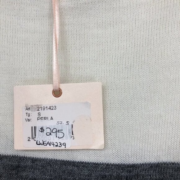 Eleonora Amadei NWT Wool blend Two Tone Grey Off White geometric print Sweater S - Picture 6 of 10